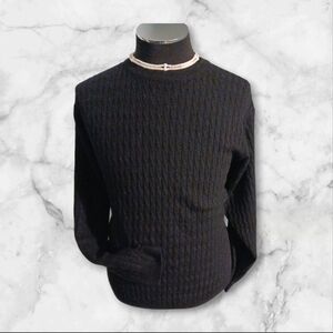 Black Cashmere Cable-knit Sweater